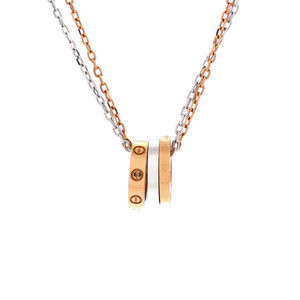 Cartier Love 3 Ring Pendant Necklace